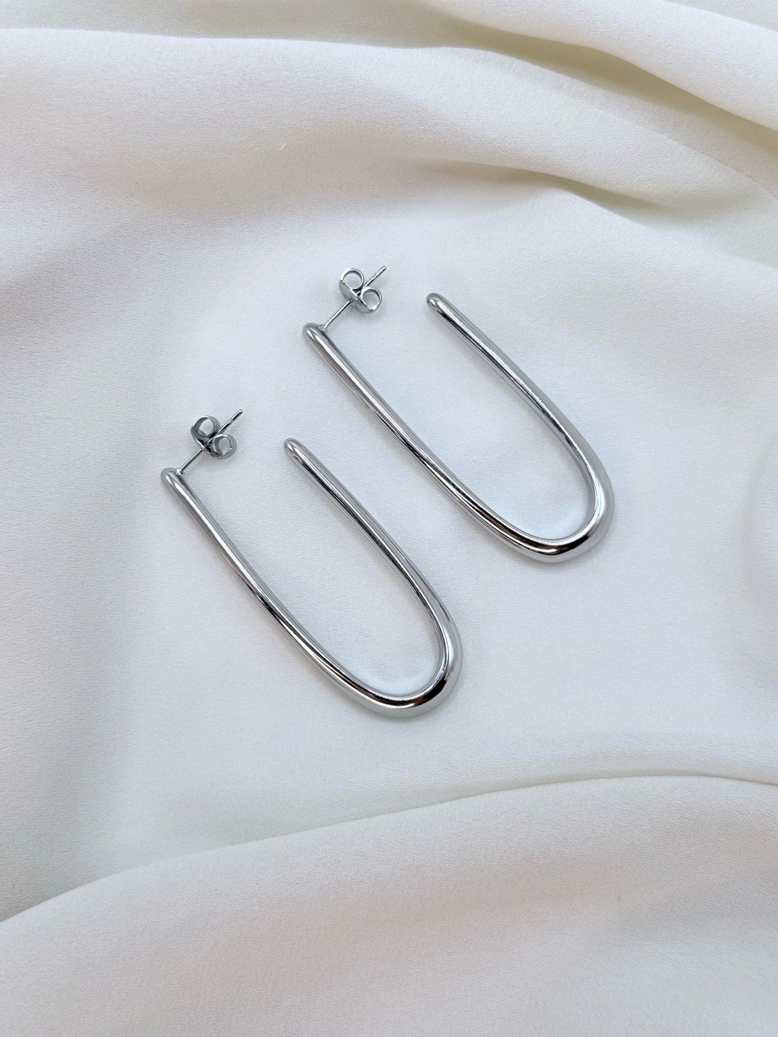 Orecchini minimal long silver