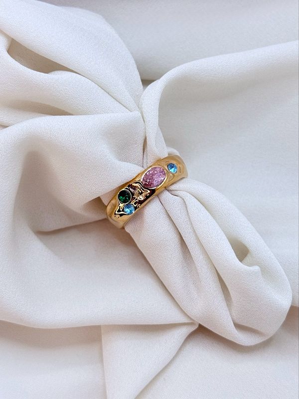 Anello bold multicolo 18