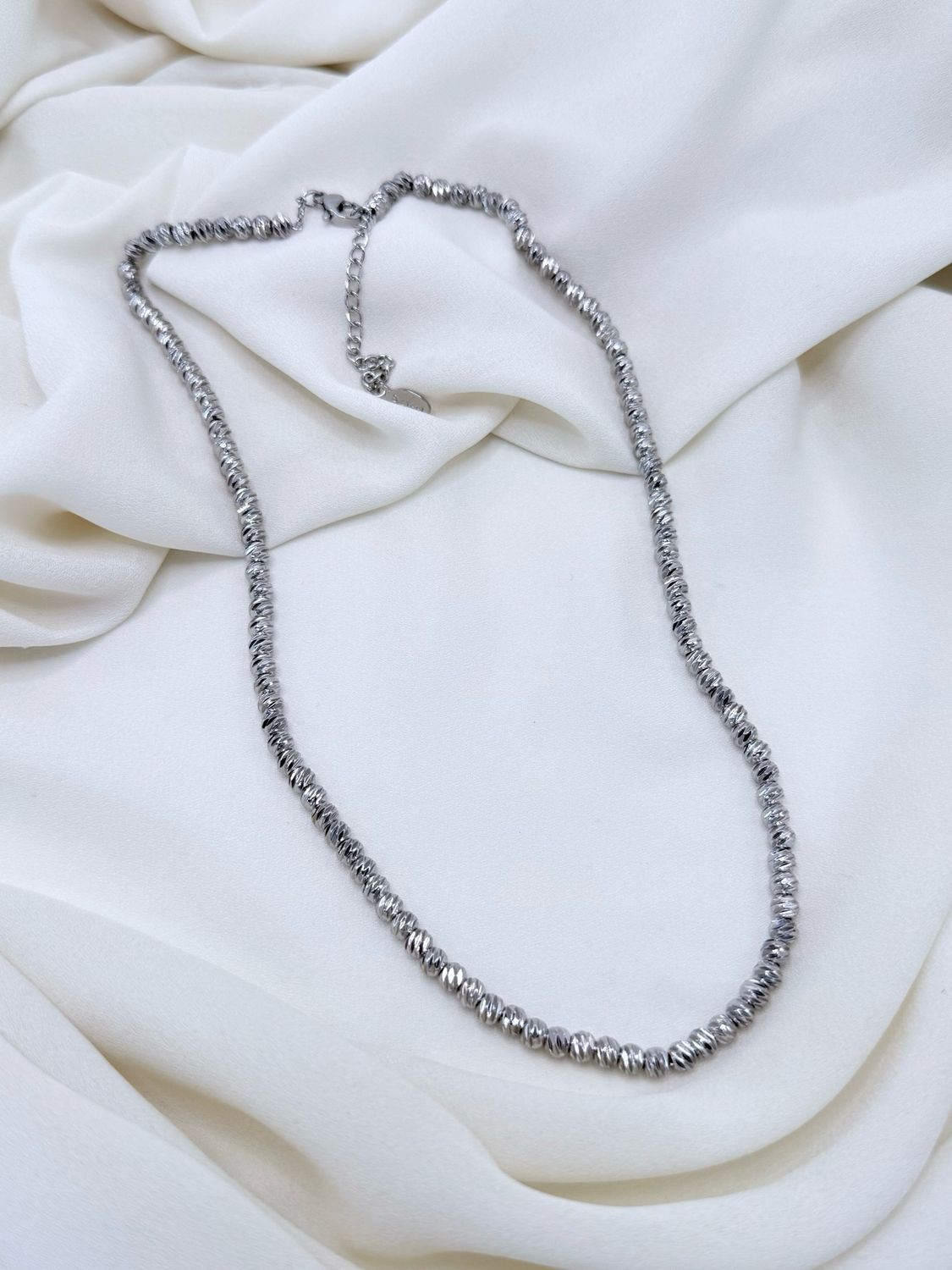 Collana sfere sfaccettate silver