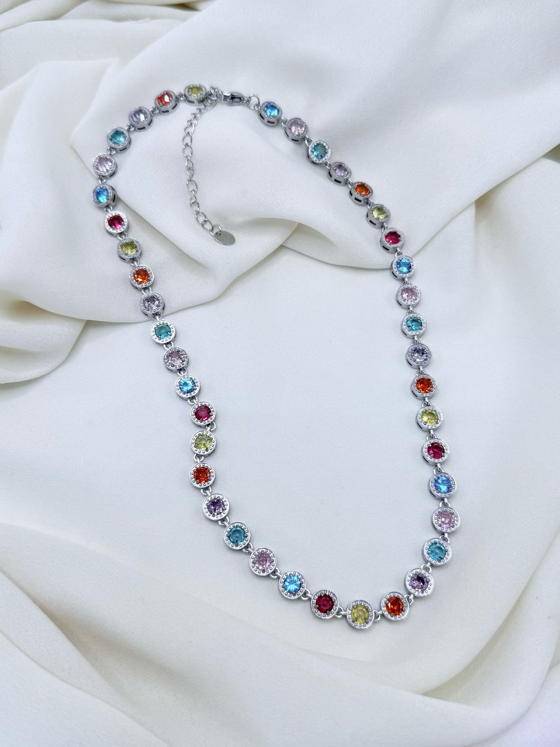 Girocollo round multicolor silver