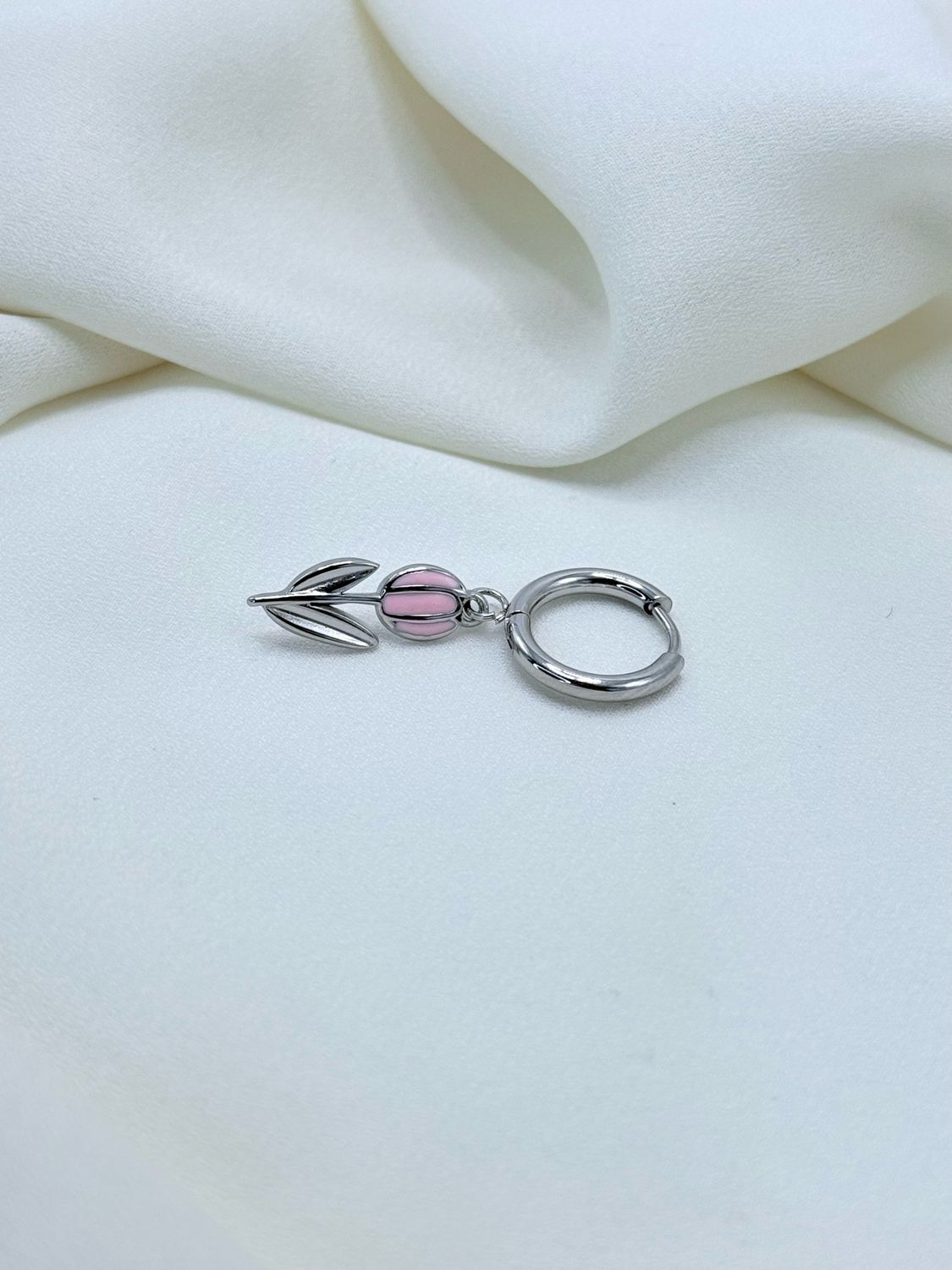 Hoop tullipà rosa silver