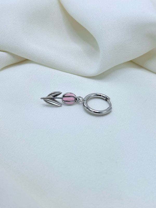 Hoop tullipà rosa silver