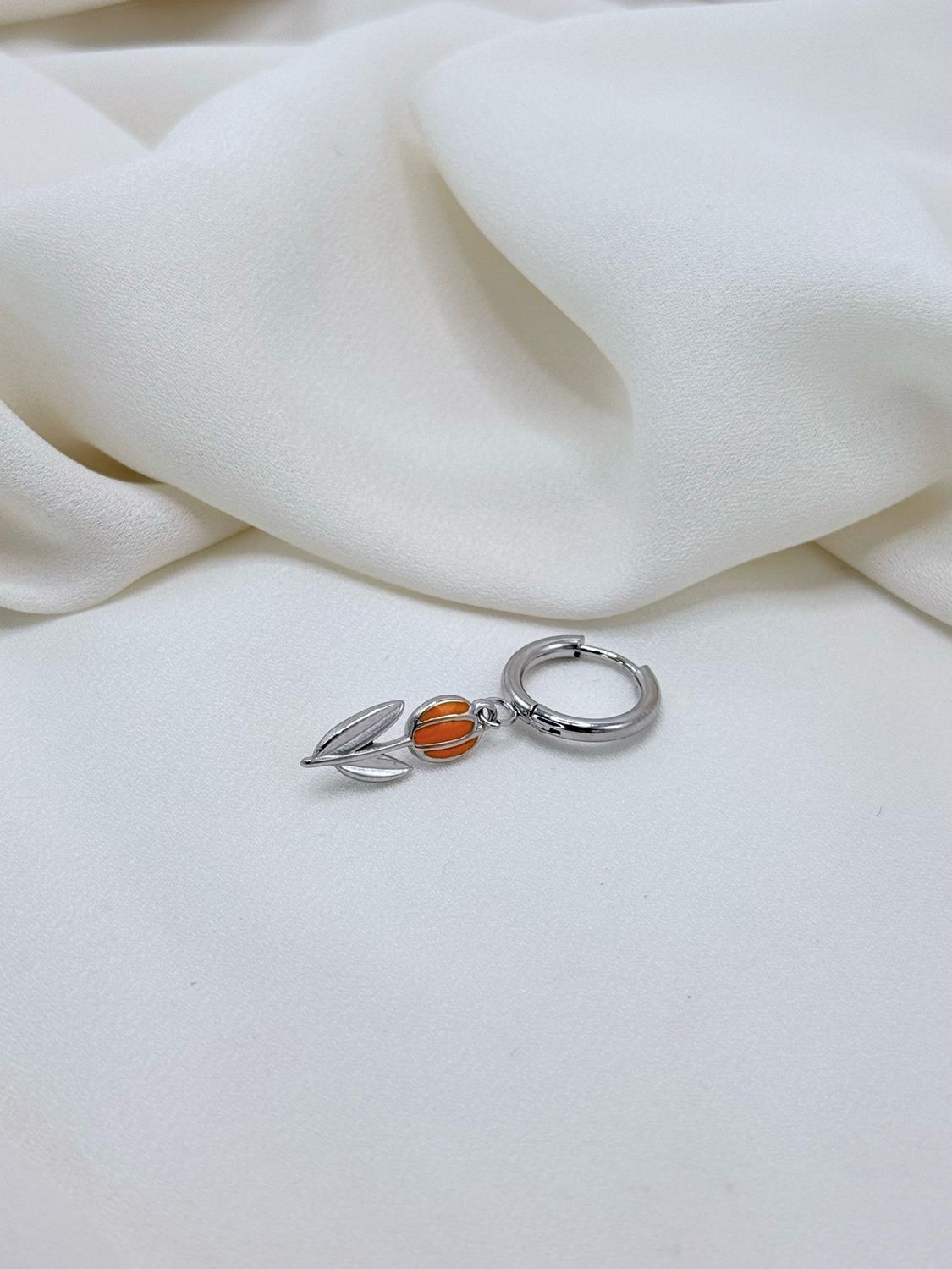 Hoop tullipà arancio silver