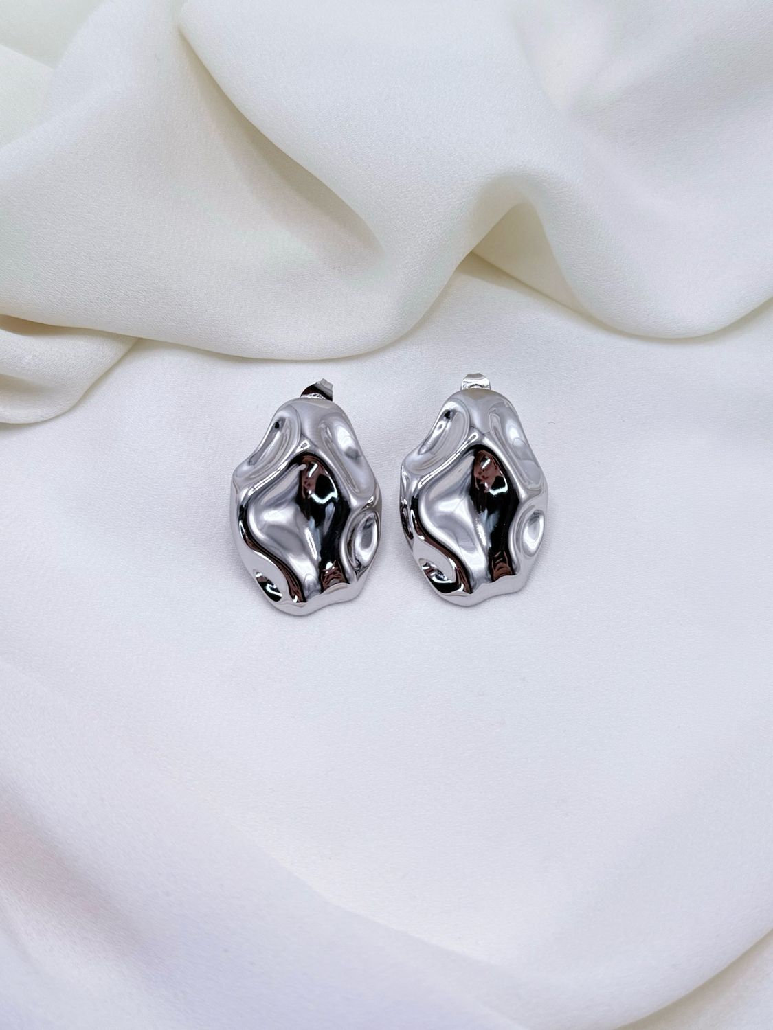 Orecchini long moon silver
