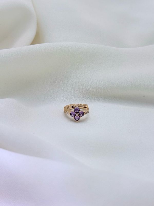 Hoop fiore viola gold