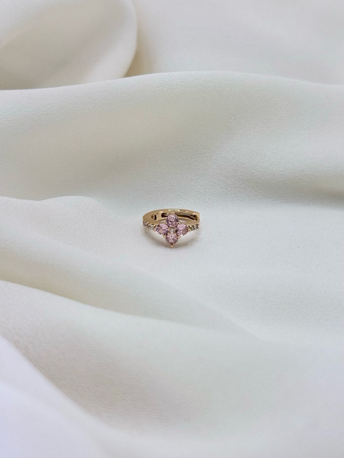 Hoop fiore rosa gold