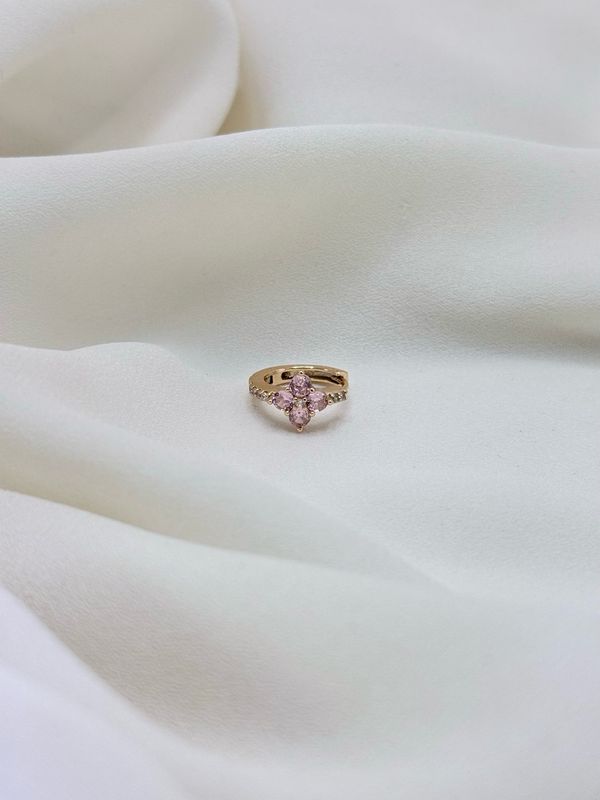 Hoop fiore rosa gold
