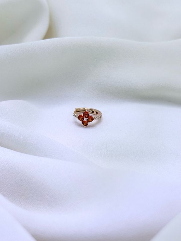 Hoop fiore rosso gold