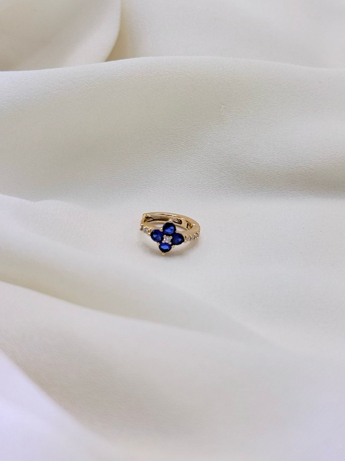Hoop fiore blu Gold