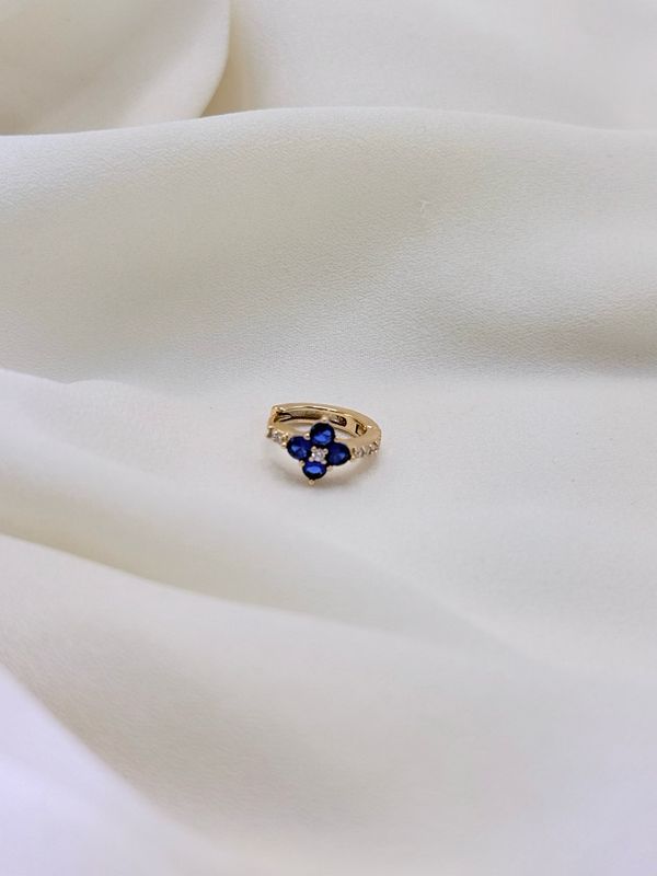 Hoop fiore blu Gold