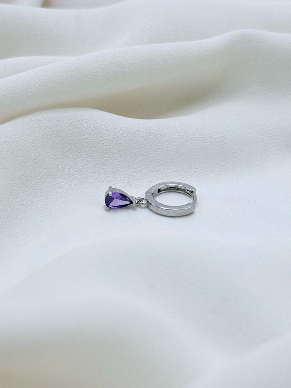 Hoop drop viola silver