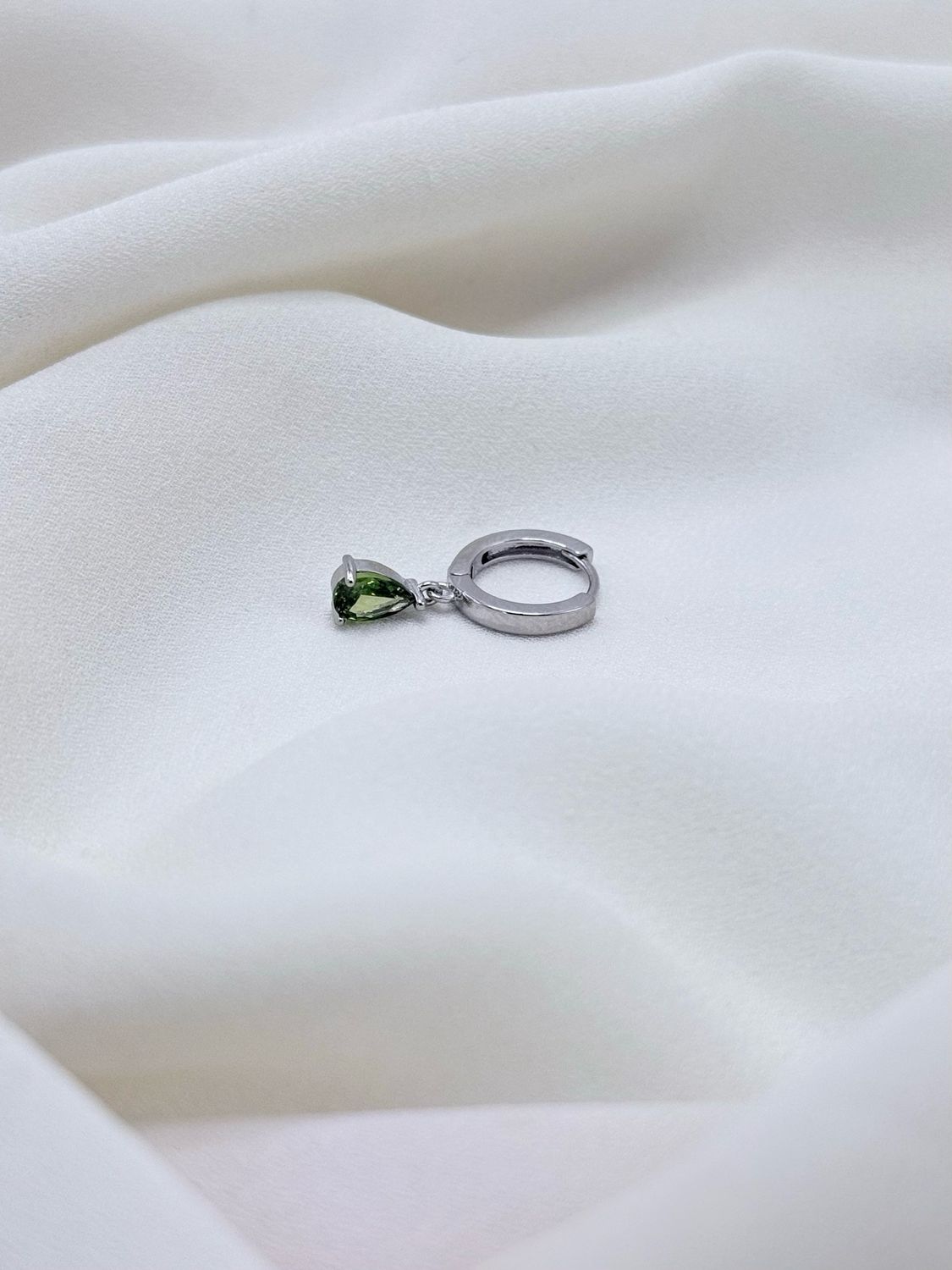 Hoop drop verde silver