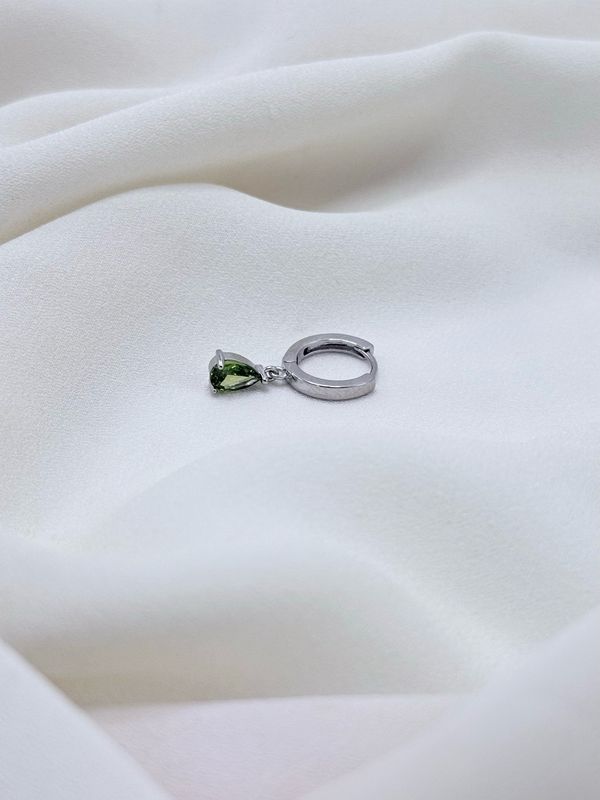 Hoop drop verde silver