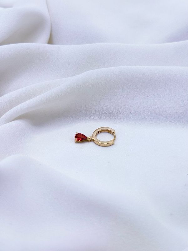 Hoop drop rosso gold
