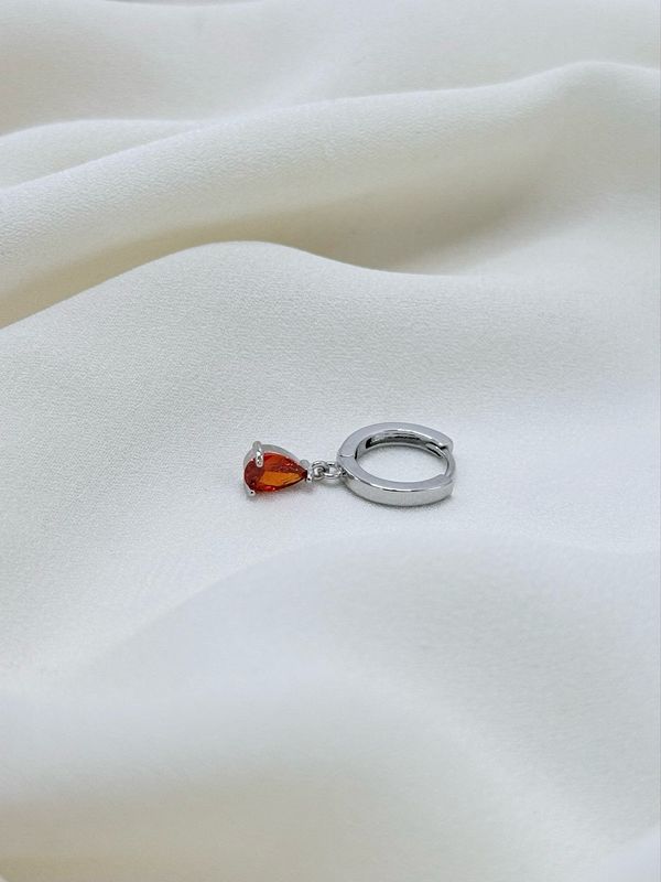 Hoop drop rosso silver