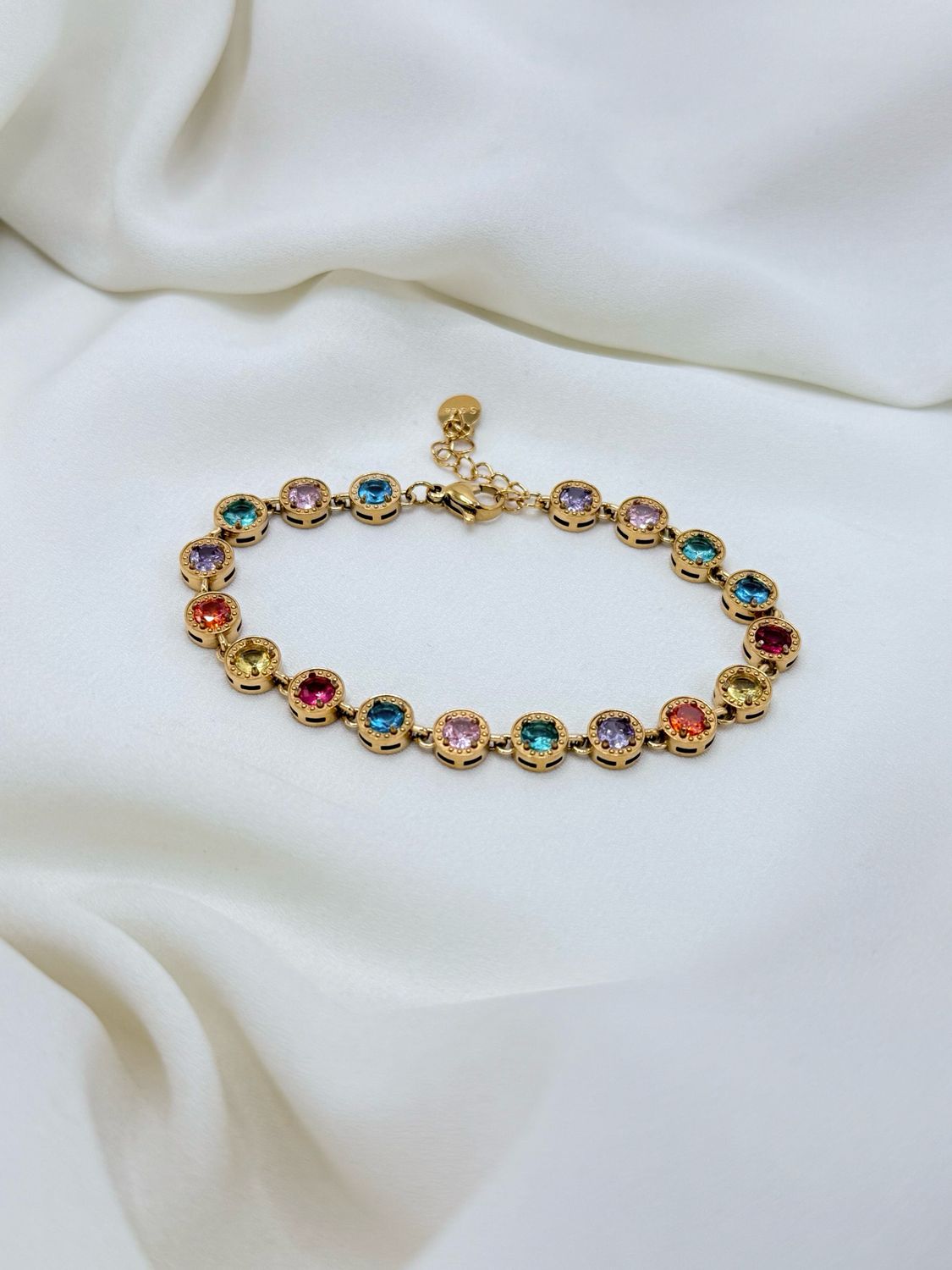 Bracciale round multicolor Gold