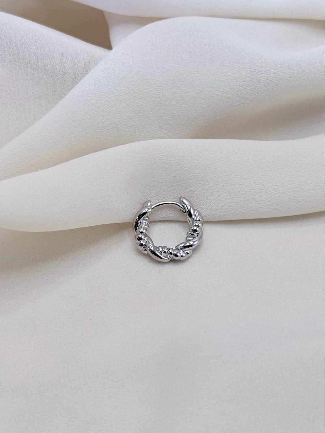 Hoop trecciolona silver