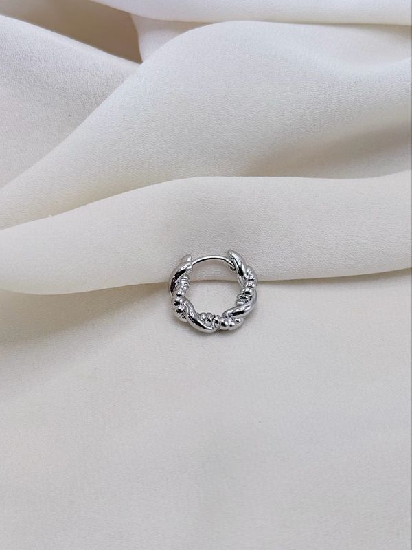 Hoop trecciolona silver