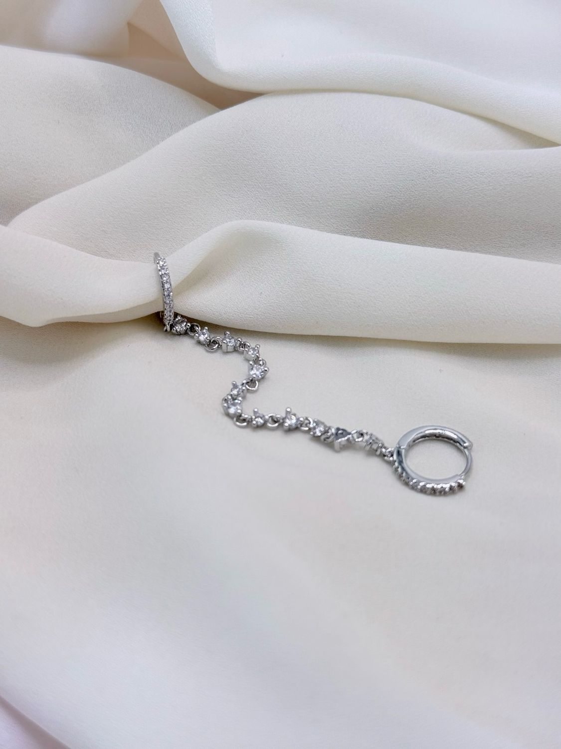 Double hoop catenella silver