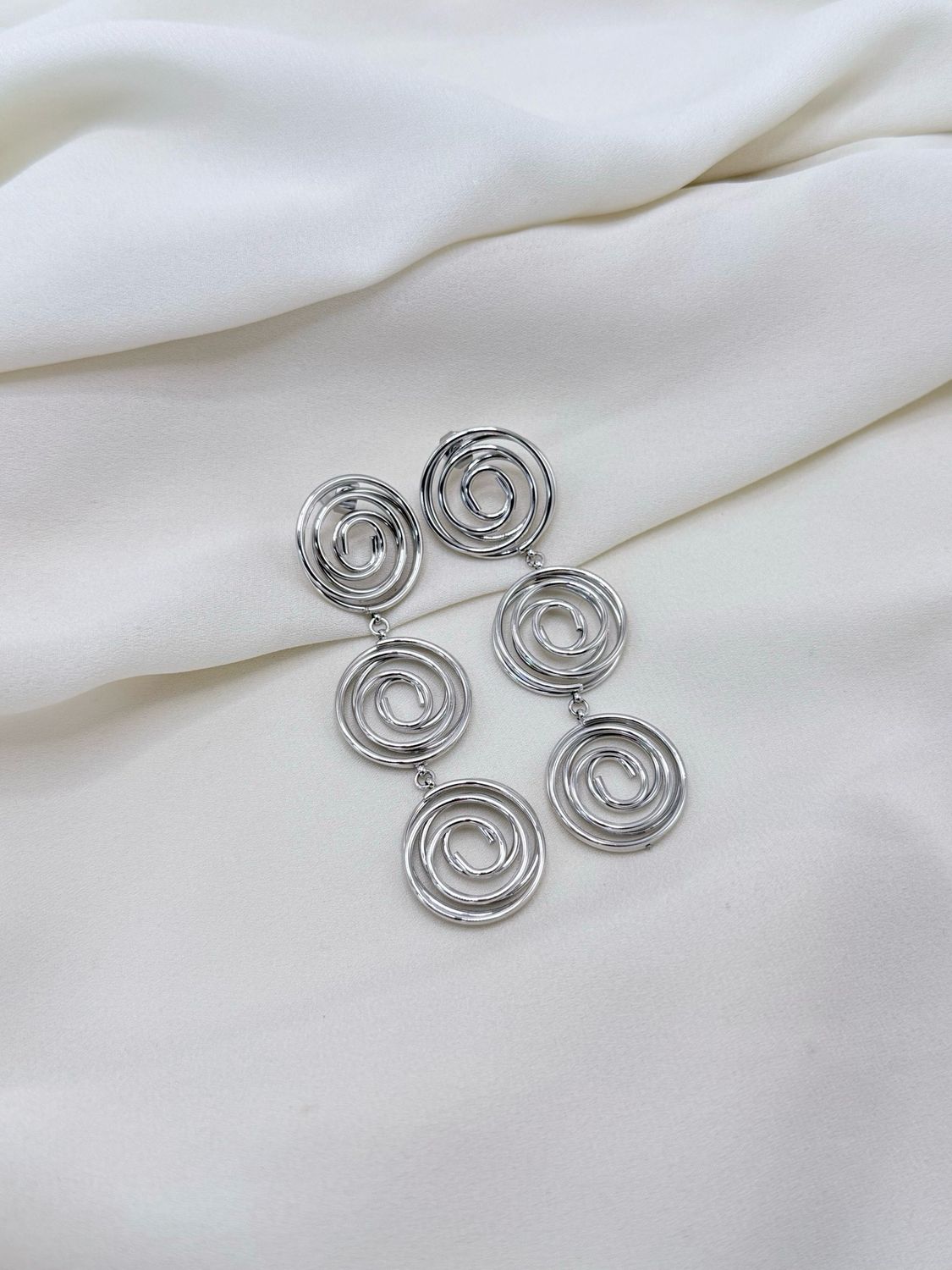 Orecchini trio spirale silver