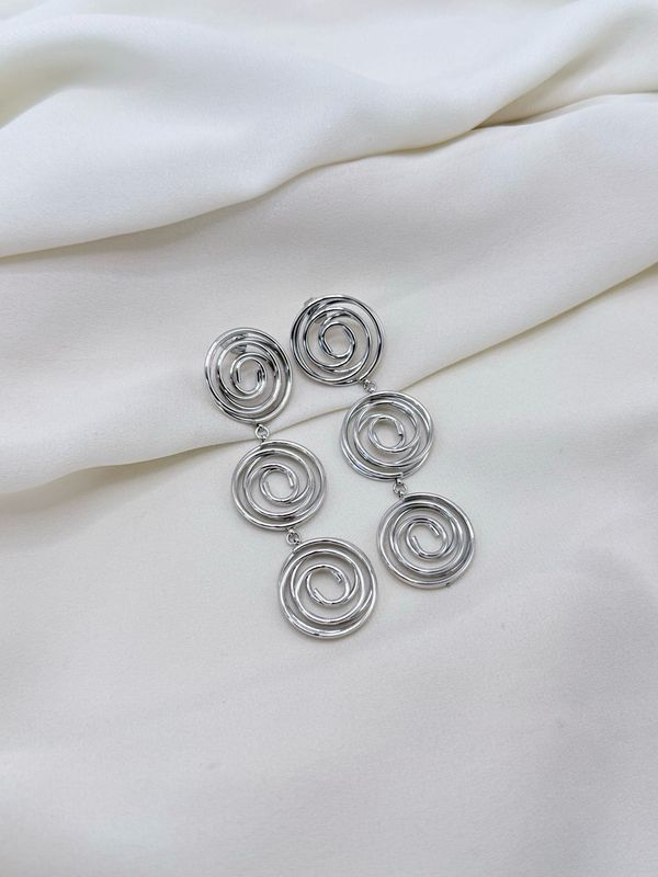 Orecchini trio spirale silver