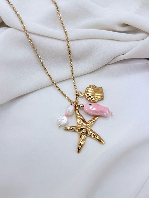 Collana fondale rosa