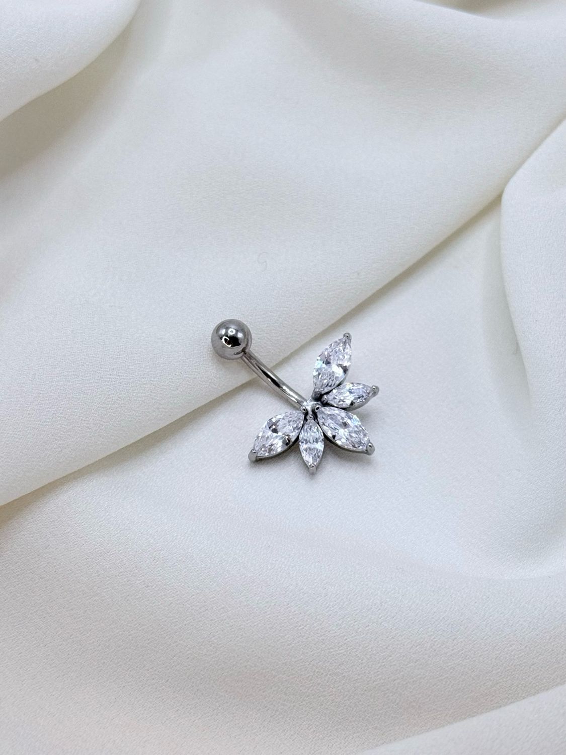 Piercing ombelico corona silver
