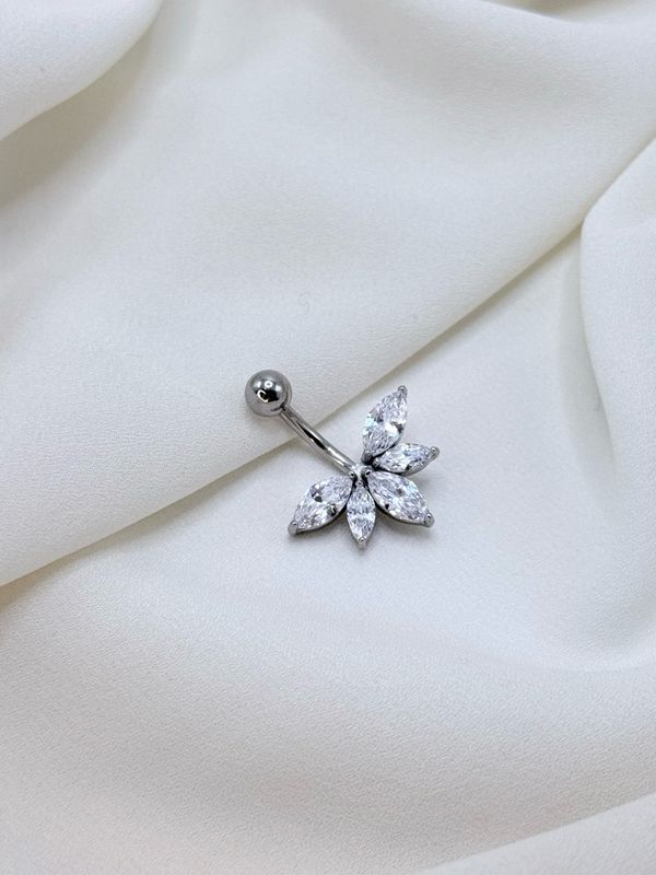 Piercing ombelico corona silver