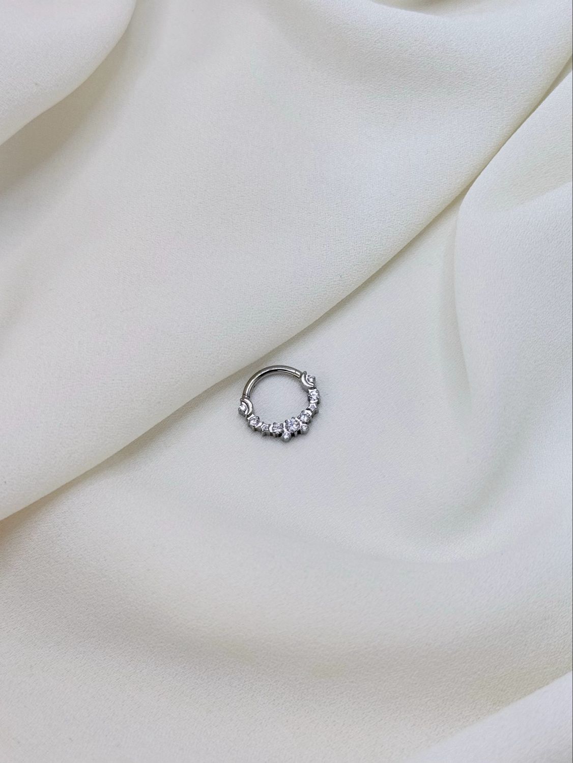 Piercing anello luna&amp;stelle silver