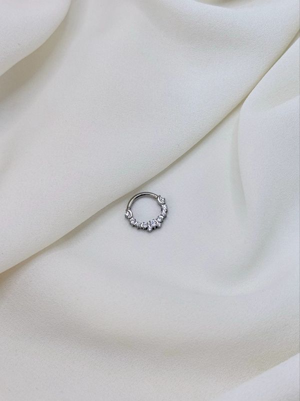 Piercing anello luna&amp;stelle silver