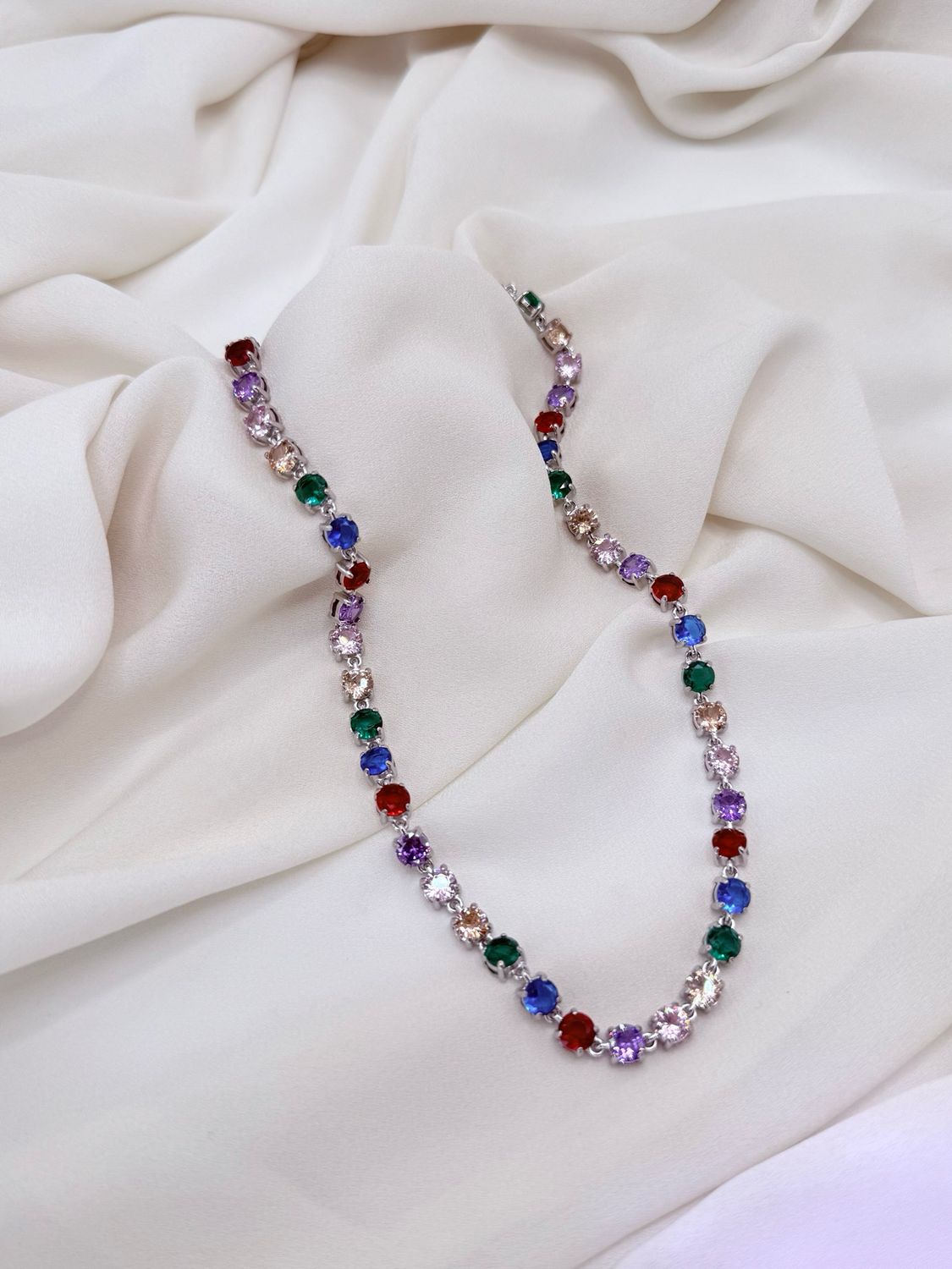 Tennis multicolor big silver