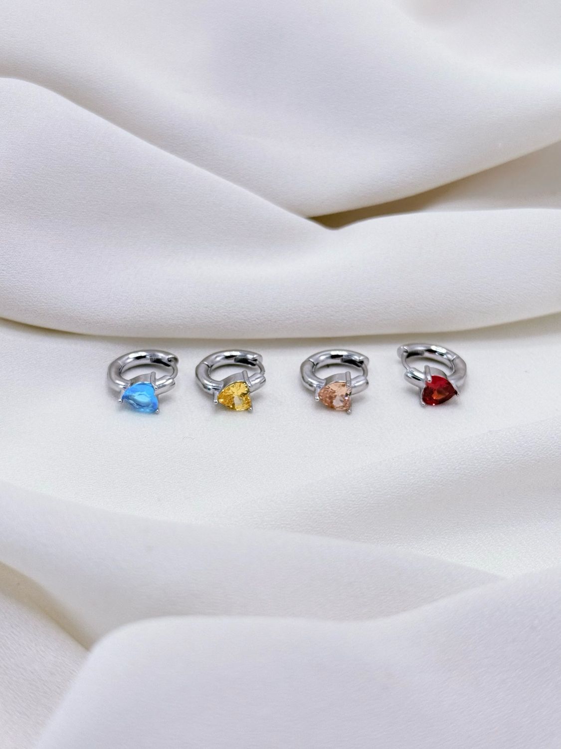 Hoop love rosso silver