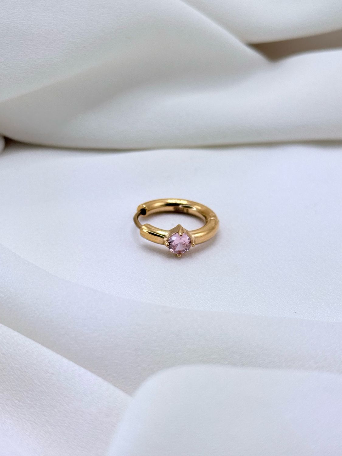 Hoop solitario rosa