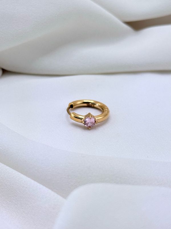 Hoop solitario rosa