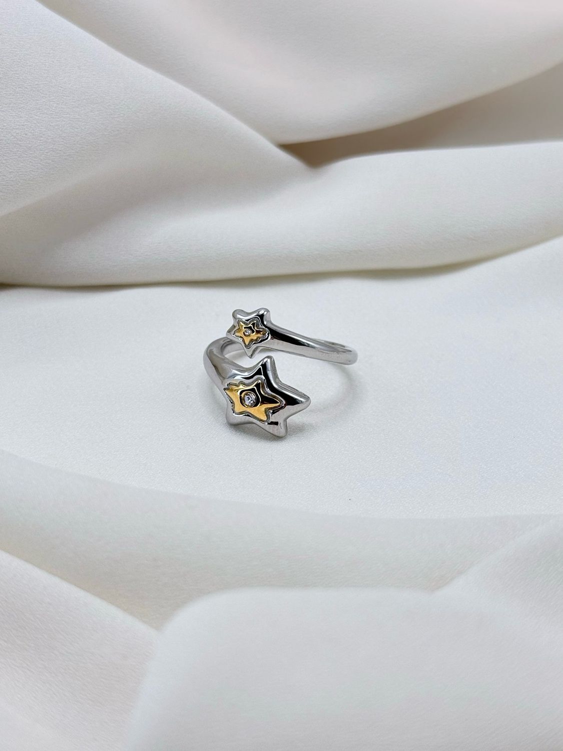 Anello stella contrarier bicolor