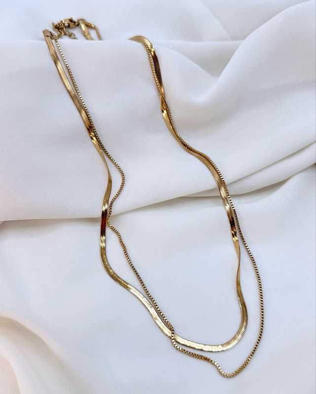 Girocollo double snake Gold