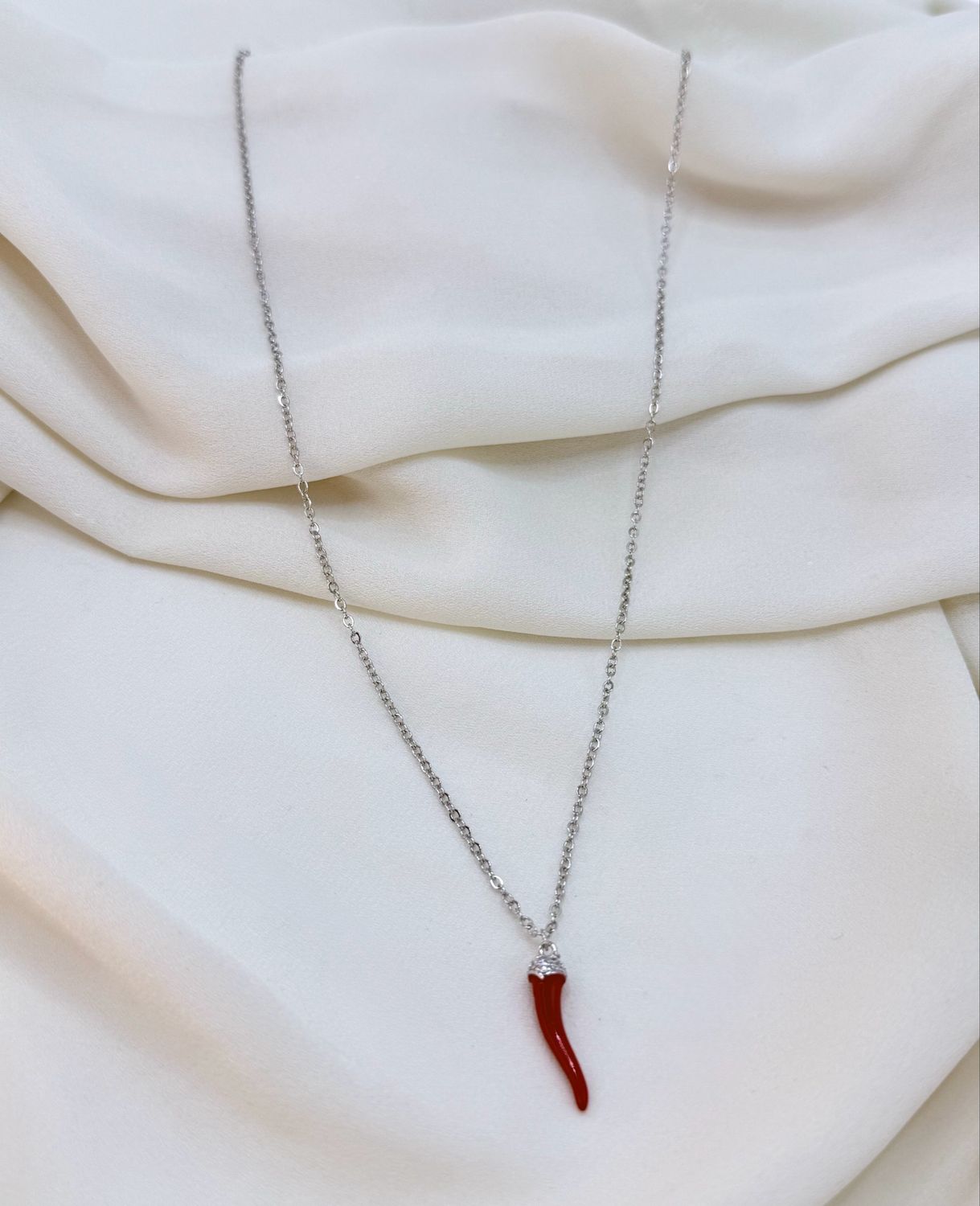 Collana basic cornicello silver