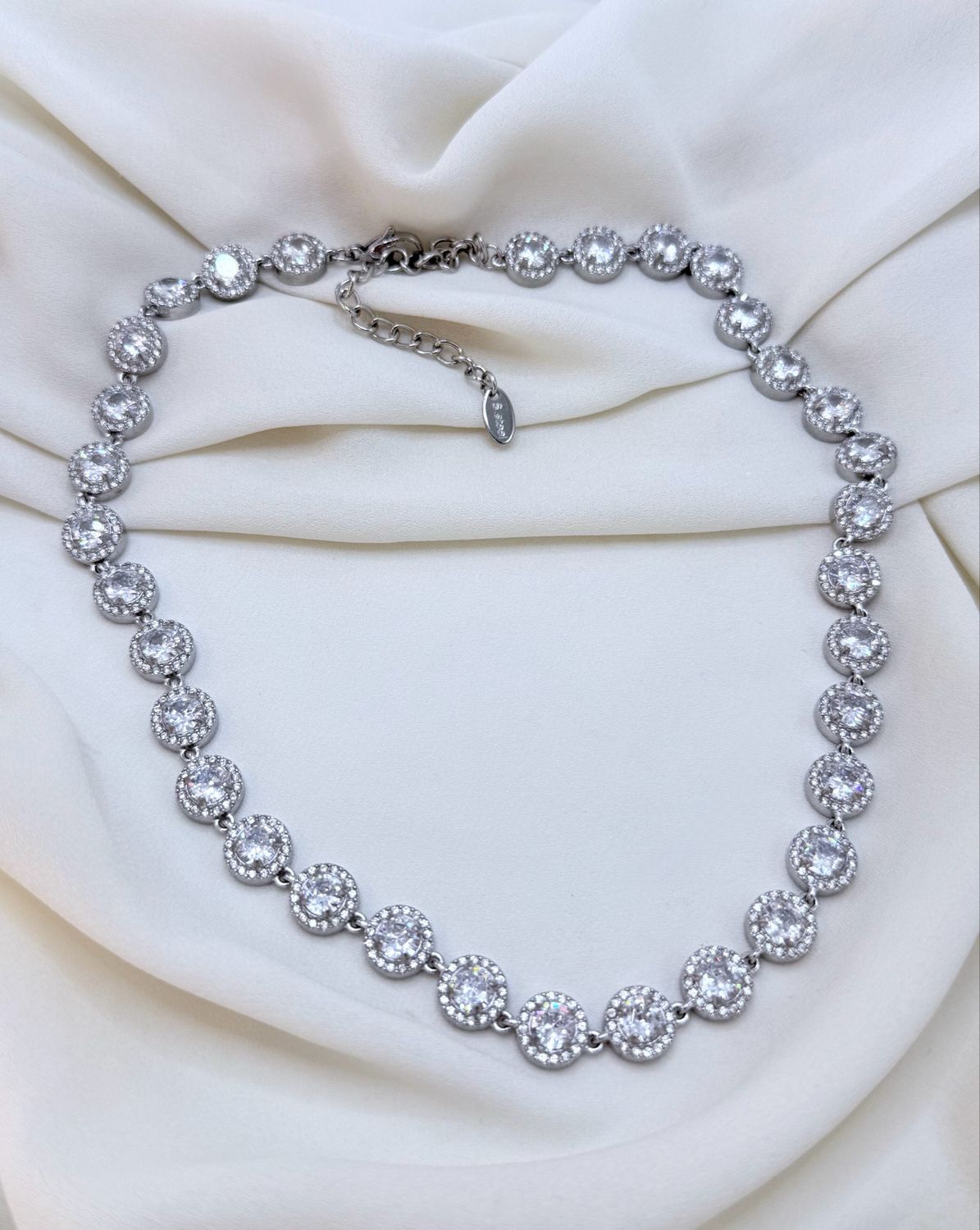 Girocollo Glam white silver