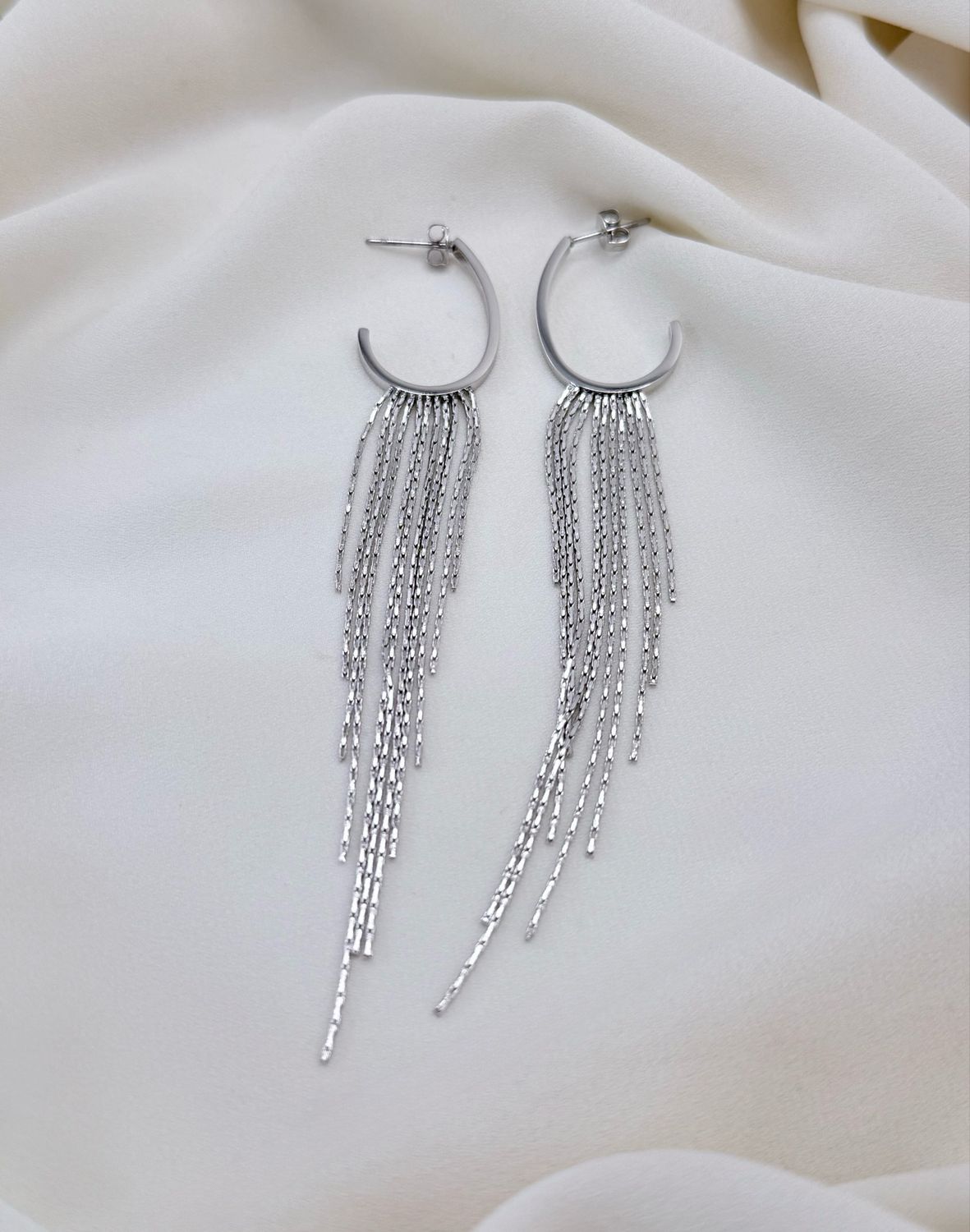 Orecchini fringe silver