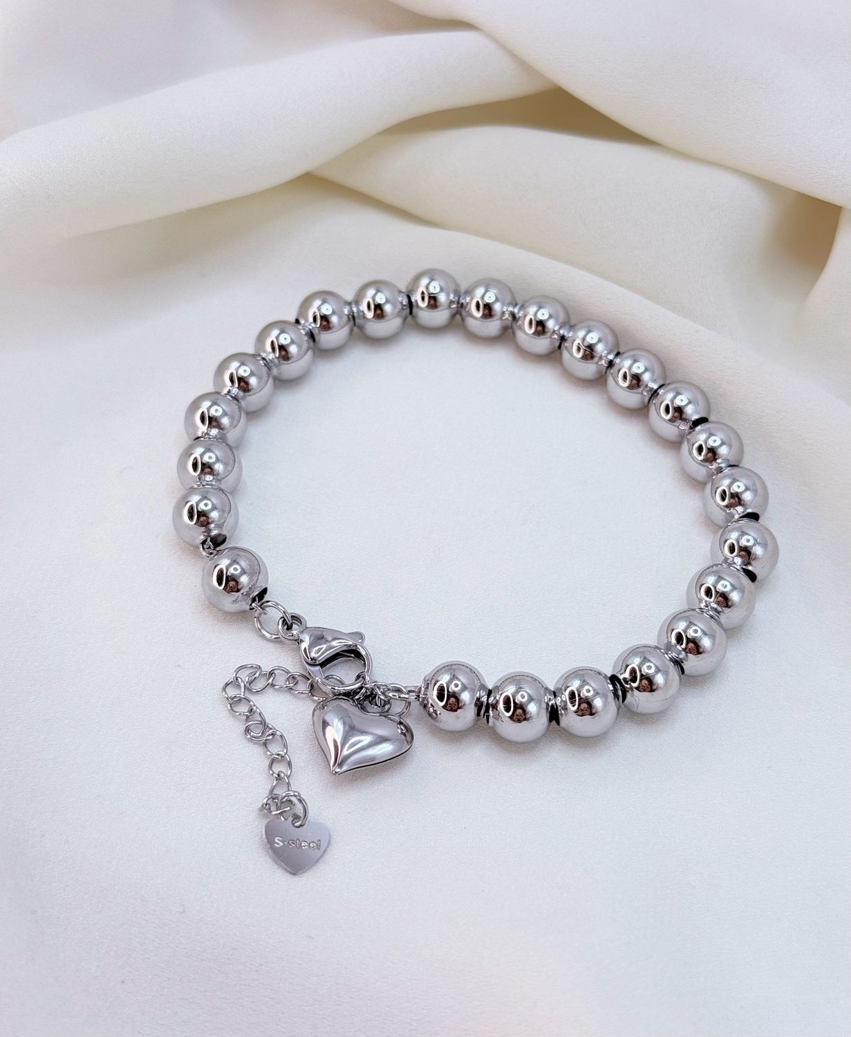 Bracciale sfere 8mm silver