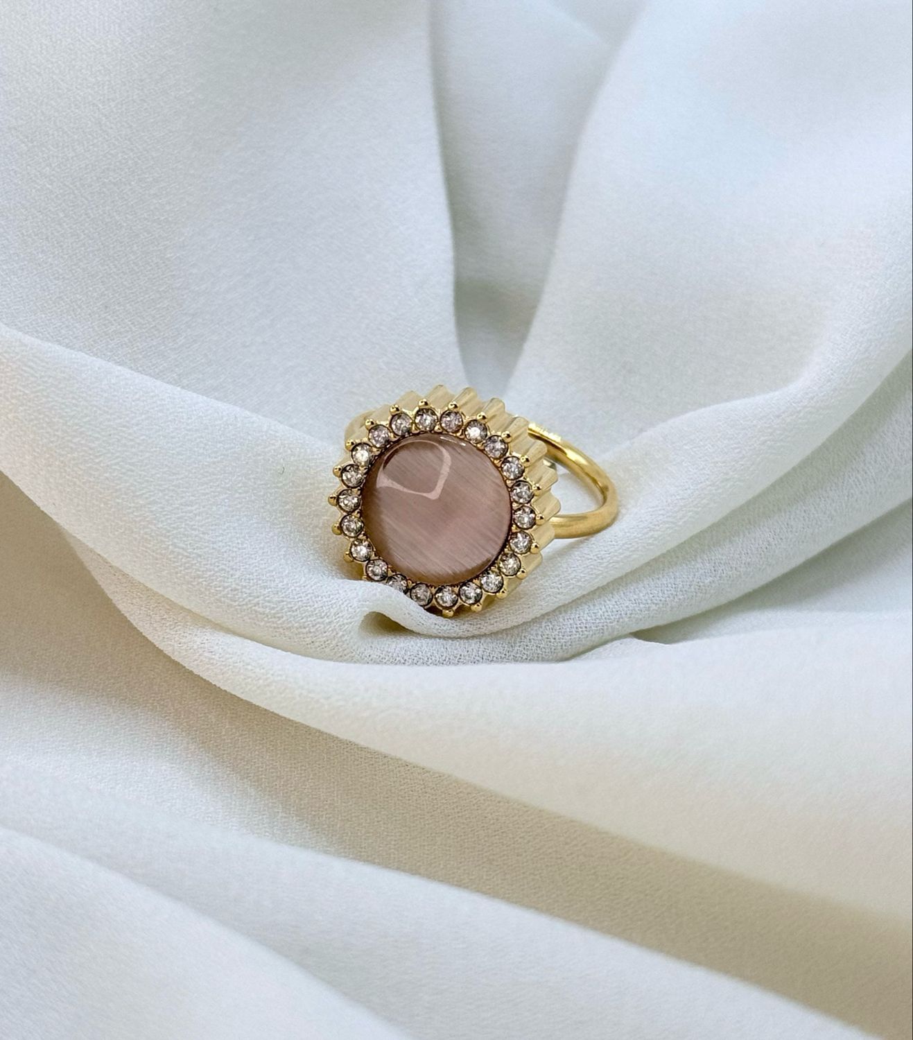 Anello retró rosa