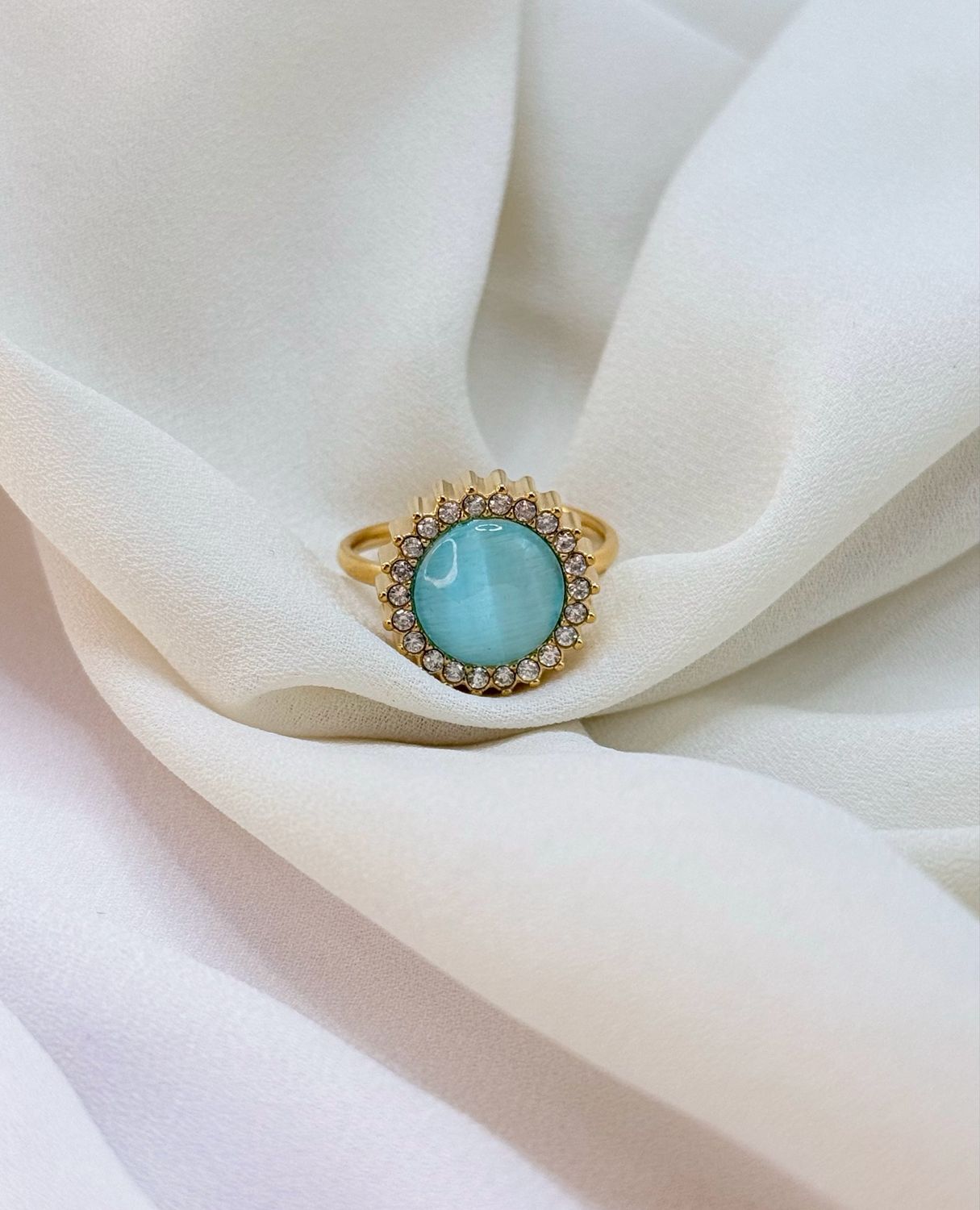 Anello retró celeste