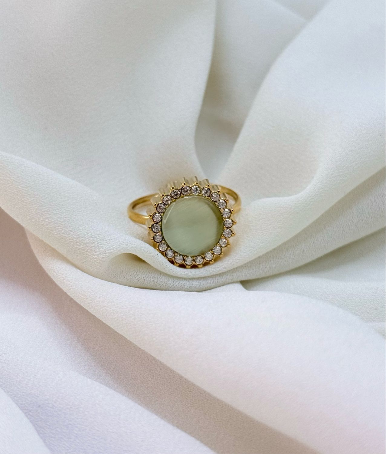Anello retró verde