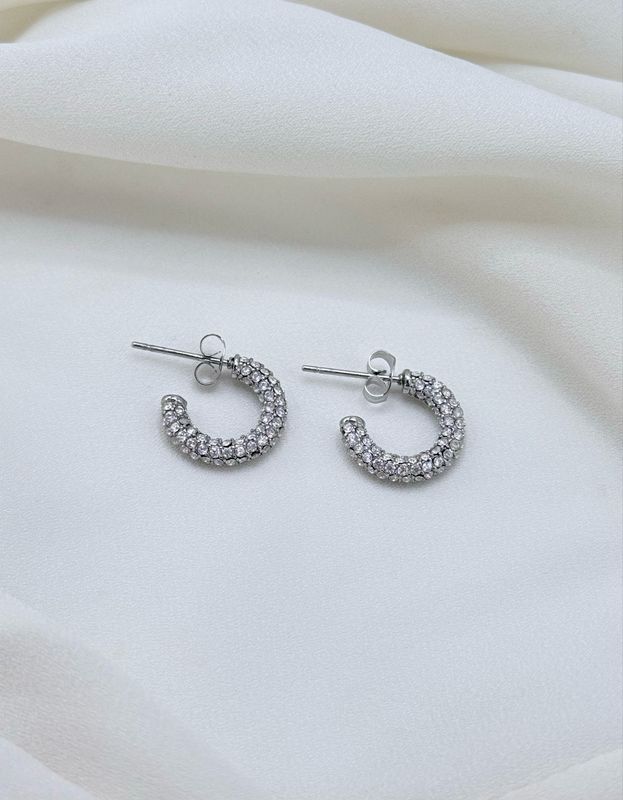 Hoop Slim pavè silver
