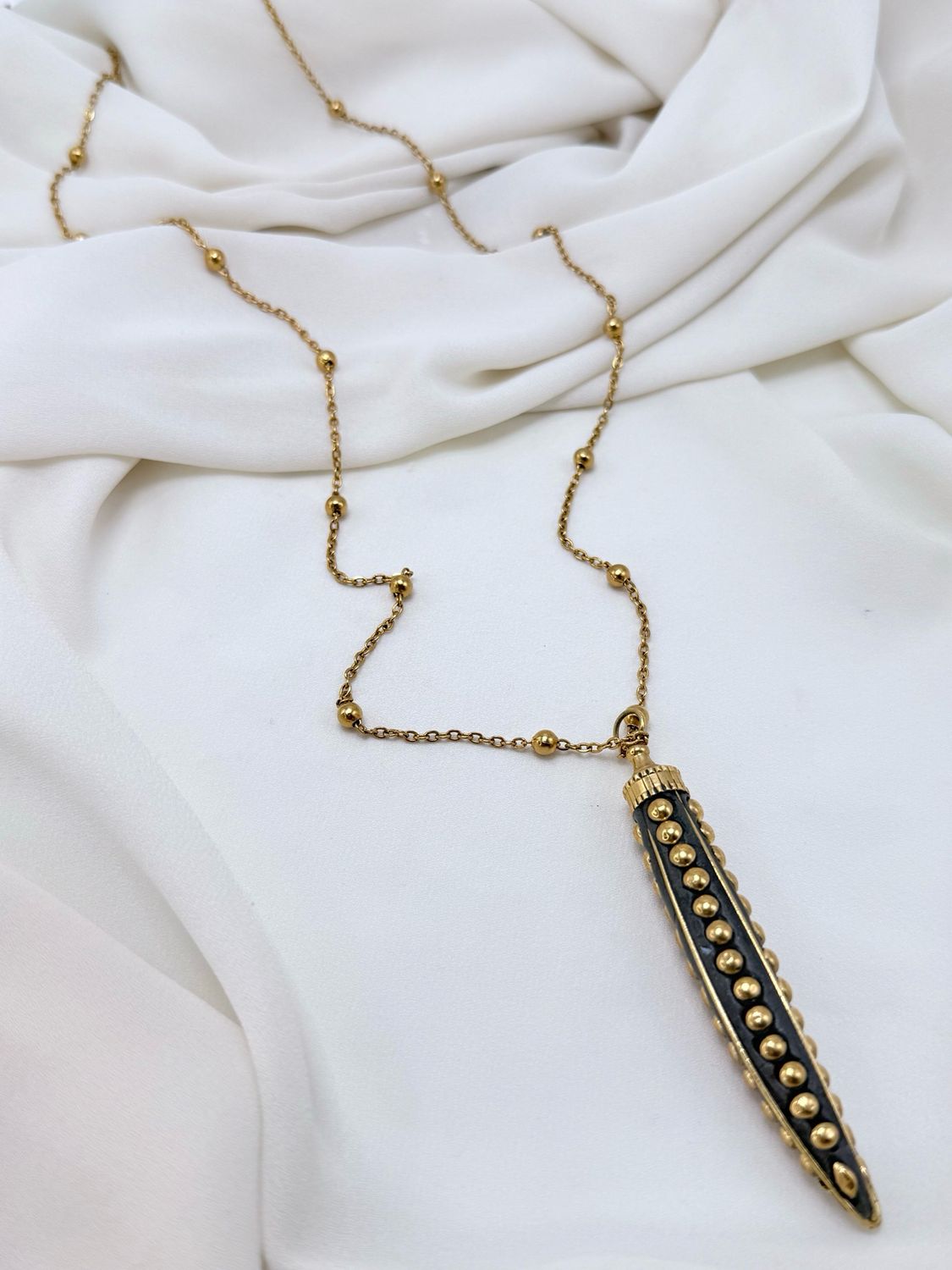 Collana lunga corno nero
