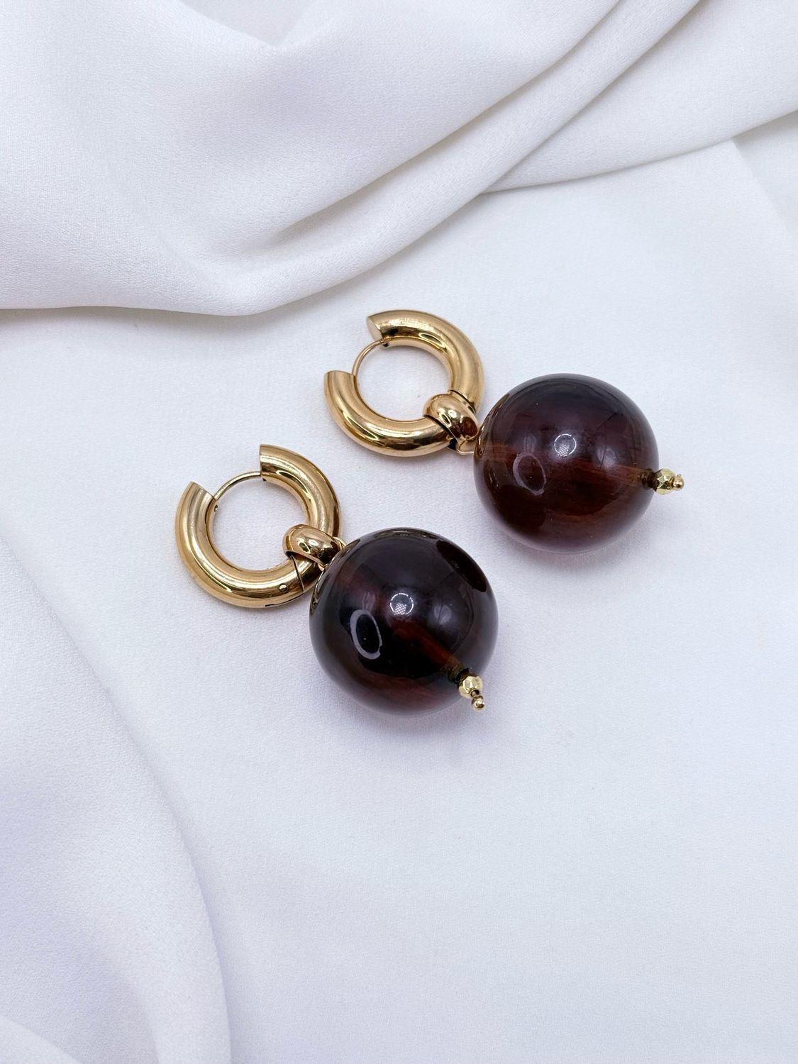 Orecchini bubble brown