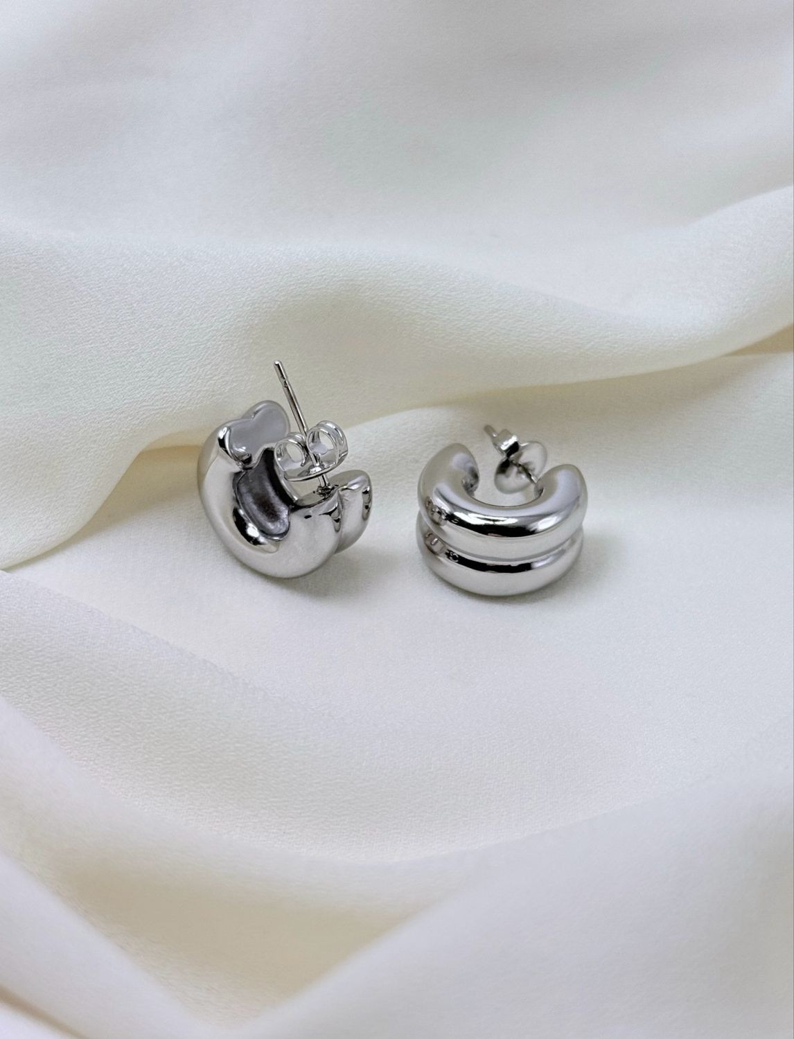 Orecchini double bubble silver