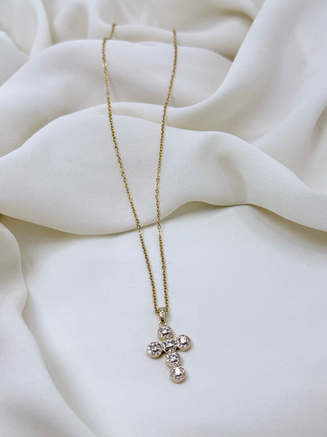 Collana charm croce white gold