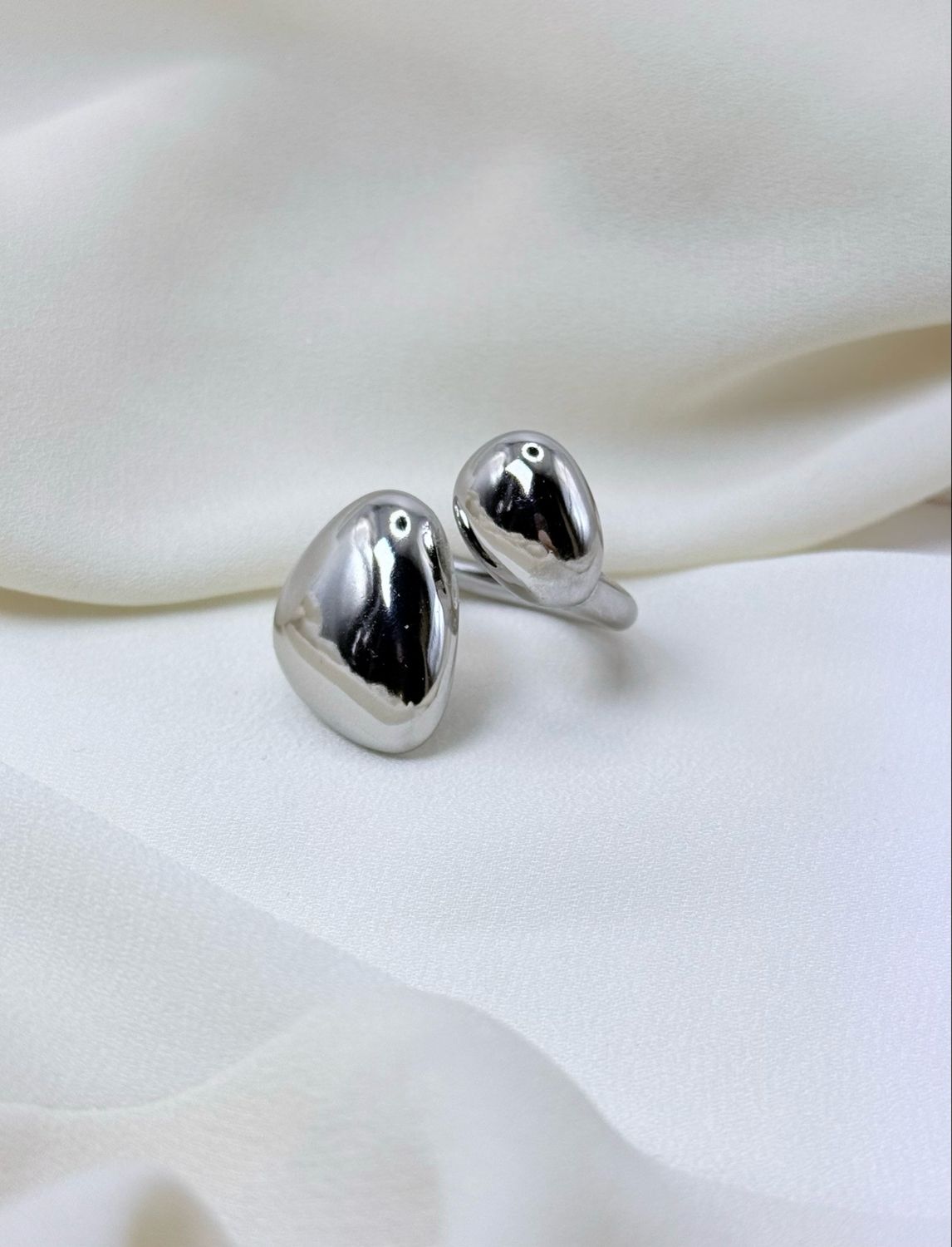 Anello contrarier bubble silver