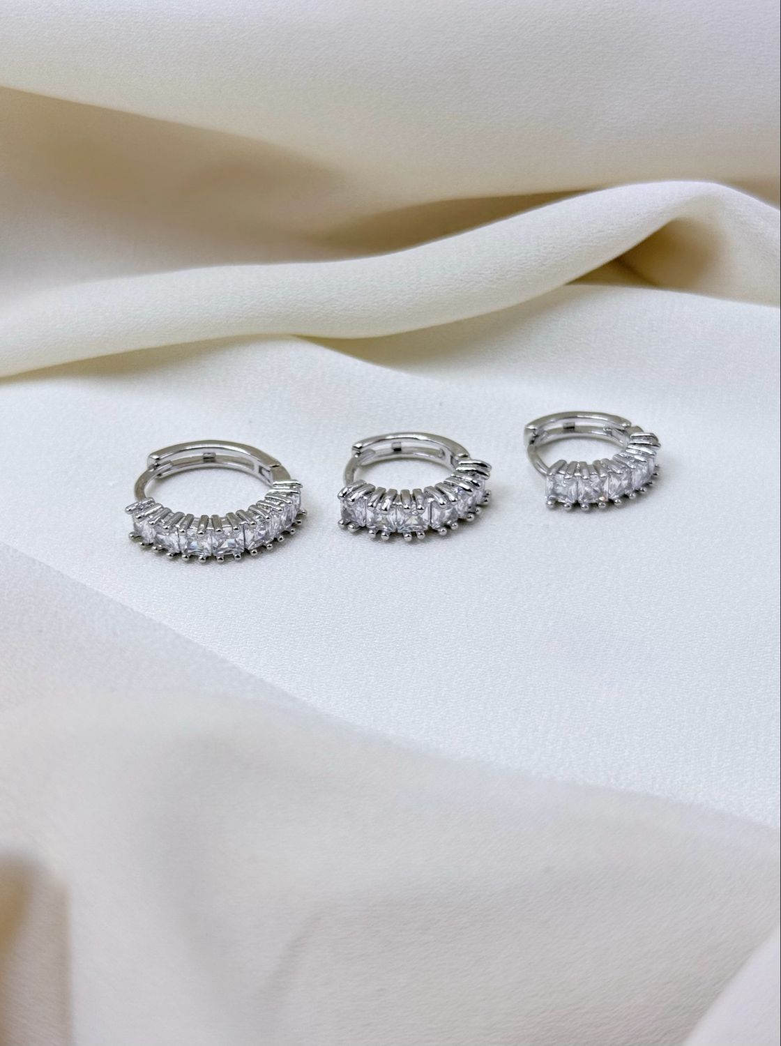 Hoop baguette L silver